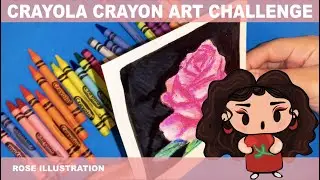 CHEAP ART SUPPLY CHALLENGE | CRAYOLA CRAYON ROSE DRAWING | KIKI ARTS
