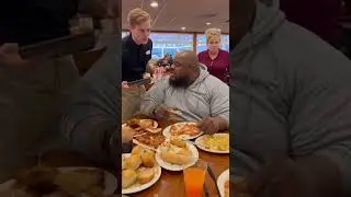 Hungry man won&rsquo;t leave buffet table #Funny #Viral #Buffet