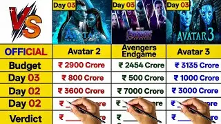 Avatar 3 vs Avengers Endgame vs Avatar 2 Day 03 Official Worldwide Total Box Office Comparison।।