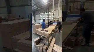 Custom made herringbone engineered hardwood #hardwoodflooring #factory #engineeredflooring