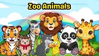 Toddler Education Zoo Animals for Kids | Animal Words in English with Real Sounds & video