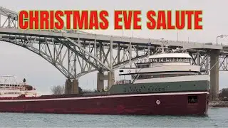 Steamship Wilfred Sykes All Decked Out for Christmas!