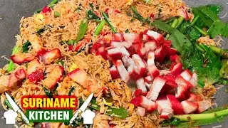 Nasi Gerecht Surinaams Met Speklapjes En Gestoofde Peultjes | Fried Rice Bacon Stewed Snow Peas