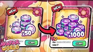 GET 1000 FREE COINS!!! //3RD ANNIVERSARY GIFT COINS IN AVATAR WORLD? // AVATAR WORLD // AVATAR DOLLY