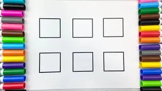 Coloring Squares l Shape + Colors | Learning activity for Kids | Toddler + Preschool
