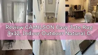 Review CAMILSON Easy Jute Rug 9x12, Indoor Outdoor Natural Color Fiber Area Rugs for Living Room and