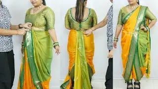 Beginners Marathi style saree draping tricks | Perfect Nauvari saree draping for wedding & festival