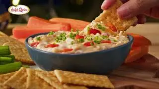 Festive Cheese Pimiento Dip made with Lady&rsquo;s Choice Real Mayonnaise!