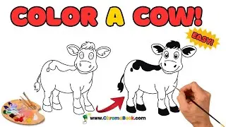 Cow Drawing, Painting, Coloring for Kids, Toddlers and Adults – Fun and Relaxing | Learn Animals
