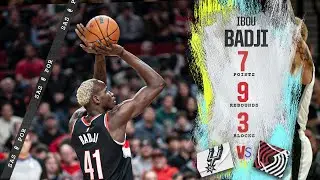Ibou Badji Highlights | Trail Blazers vs. Spurs | Dec. 28