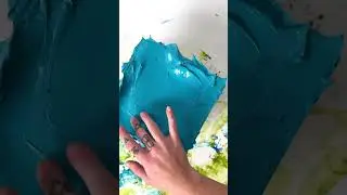 Phthalo Turquoise Heavy Texture Acrylic Paint #acrylicpainting #art #texture #satisfying