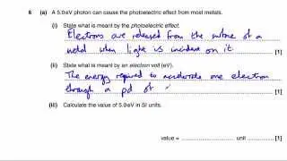OCR Physics A Electrons, Waves & Photons (June 2013) Q6 (photoelectric effect)