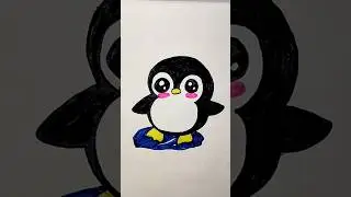 cute penguin drawing 🐧✨🧿#shorts #drawing #colouring #penguin #birds #cute #easydrawing #art