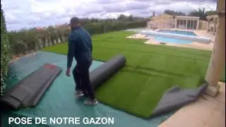 R&eacute;alisation de la pose de gazon artificiel haut de gamme de qualit&eacute; sup&eacute;rieure 50mm &agrave; Grasse (06)