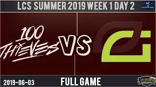 100 vs OPT Full  Game  LCS Summer 2019 Week 1 Day 2 | 100 Thieves vs Optic Gaming