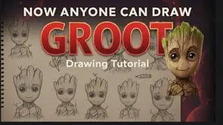 EASY How to Draw GROOT Step by Step (Guardians of the Galaxy) | Beginner Friendly Drawing Tutorial