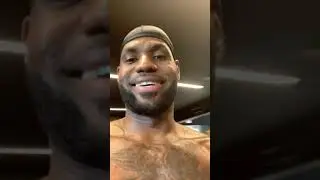 LeBron James and AD goofing around in the gym as LeBron turns 35 today.