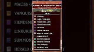 Forbidden & Limited List Update #giveaway #yugioh #yugiohcommunity