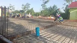 Reinforcement work of ground beam and slab