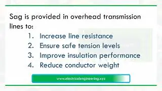 Sag is provided in overhead transmission lines to