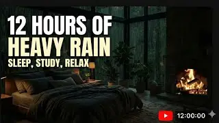 Rain Sounds for Sleep & Relaxation | 12 Hours Black Screen / Dark Ambience | Cozy Bedroom