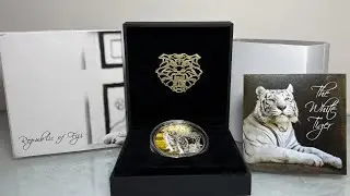 Fiji 10 Dollars Coin White Tiger - Diamonds of Nature Proof Set