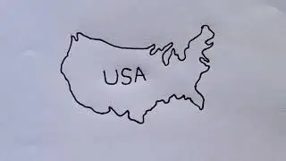USA Map Drawing Easy Trick || United States of America drawing