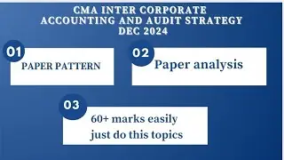 cma inter corporate accounting and auditing strategy dec 2024 #cmainter #cma
