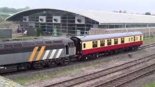 class 56 56301 picks up new support coach for 60163 TORNADO  from shildon nrm 30/05/13