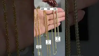 That color difference wild. comparing 22k vs 18k vs 14k #saintsgold #22k #chains
