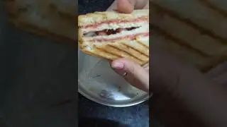 # Healthy peanut toast bread# bread jam# breakfast # Grilled peanut jam sandwich#whitebread#shorts