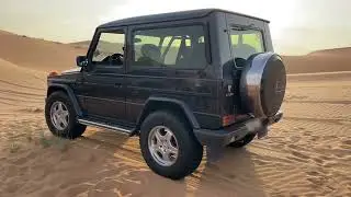 Mercedes g class coupe in the  liwa desert