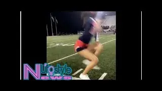 Cheerleader's invisible box stunt appears to defy laws of gravity