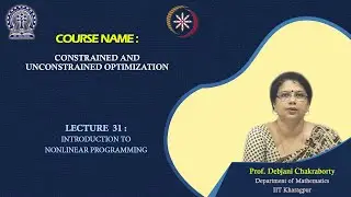 Lecture 31 : Introduction to Nonlinear programming