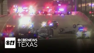 Crash on US-75 in Dallas causes 2 cars to flip over