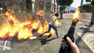 GTA 5 - Fire Bottle vs NPC's Ragdolls | Euphoria Physics Ragdolls 2025