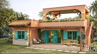 Bright and Airy House Design Small Farmhouse Idea | 7x13 Meters