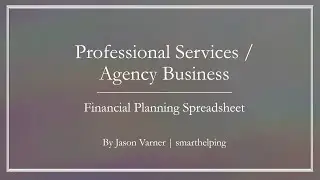 Professional Services Firm / Agency Financial Planning Template