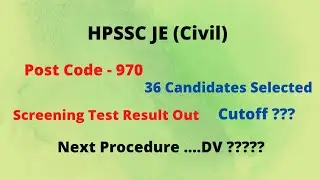 HPSSC JE (Civil)PostCode - 970 Result 2022 || Cutoff ?? || Let's Study.