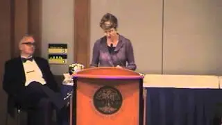 Elizabeth Partridge accepts her award for Marching for Freedom