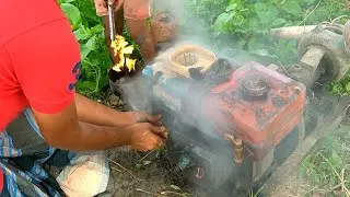 Old Sallow Machine Start Challenge   Full process of water pump start