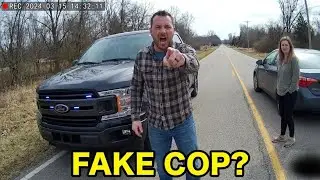 Constable in Unmarked Truck Chases Woman into Another Town &ndash; Local Cop Steps In (Bodycam)