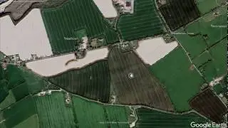 Possible enclosure at Heathtown, near Fourknocks, in Google Earth