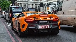 London Supercars June 2015: 675 LT, LaFerrari, 918, red 50th Aventador