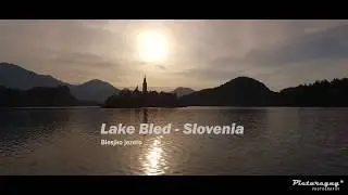 Lake Bled with Church by drone 2017