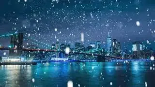 Christmas Music with Snow | Brooklyn Bridge | New York City | Manhattan