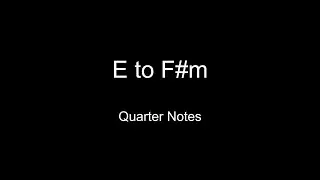 Key of A - E to F sharp minor | Beginner Guitar Transition Practice (Quarter Notes)