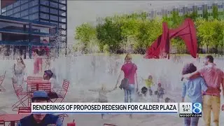 Renderings of proposed redesign for Calder Plaza