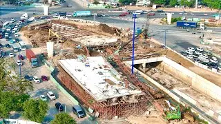 Nút giao thông An Phú ngày 18/01/2026, mở rộng đường dẫn cao tốc HCM Long Thành đang khá chậm.