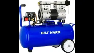 BILT HARD Ultra Quiet Air Compressor, 8 Gallon, Oil-Free, 1 HP, Portable Electric Shop Compressor